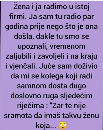 “Žena i ja radimo u istoj firmi”