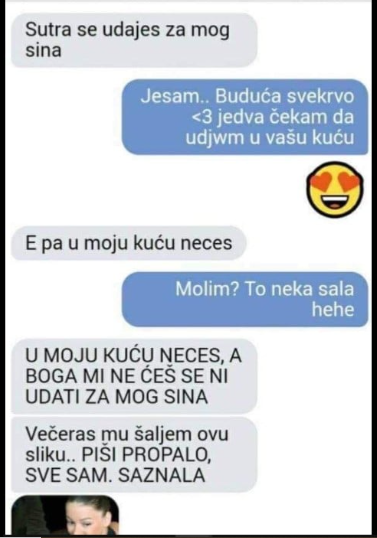 BUDUĆA SVEKRVA mi se javila NOĆ PRIJE VJENČANJA, kad mi je poslala sliku onesvijestila sam se: GOTOVO JE, MISLILA SAM DA NEĆE NIKADA SAZNATI!