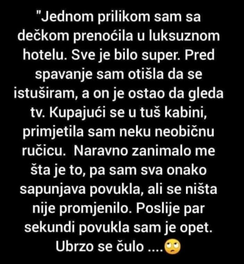 “Sa dečkom sam prenoćila u hotelu”
