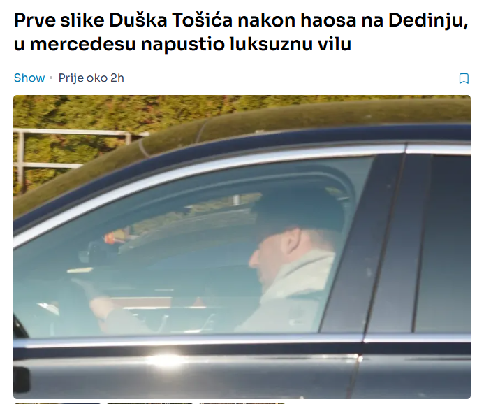 Prve slike Duška Tošića nakon haosa na Dedinju, u mercedesu napustio luksuznu vilu