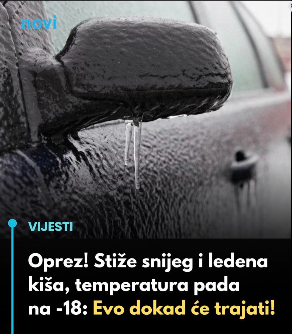 Nagla promjena vremena pred nama: Snijeg, ledena kiša i jaki minus, a zatim dolazi otopljenje