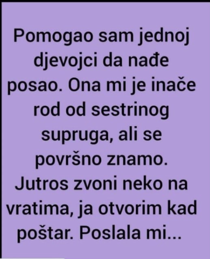 Pomogao sam jednoj djevojci da nađe posao