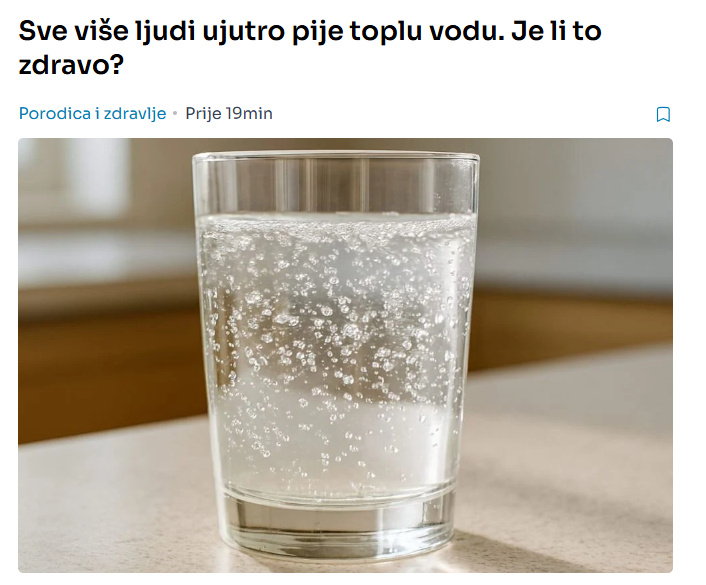 Sve više ljudi ujutro pije toplu vodu. Je li to zdravo?