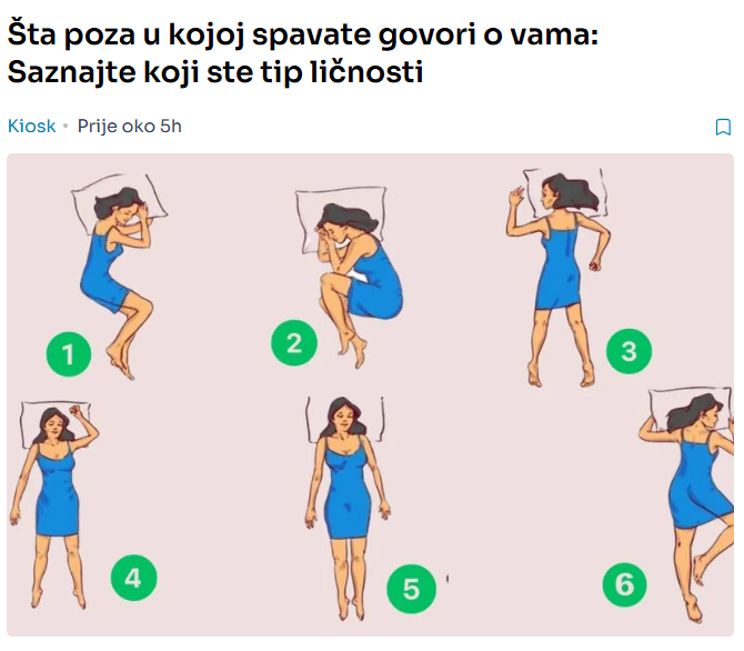 Šta poza u kojoj spavate govori o vama: Saznajte koji ste tip ličnosti