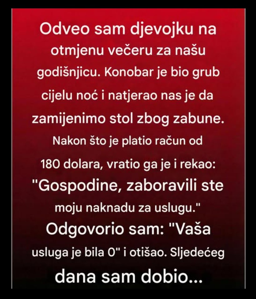 Veče koje me naučilo šta zaista znači poštovanje