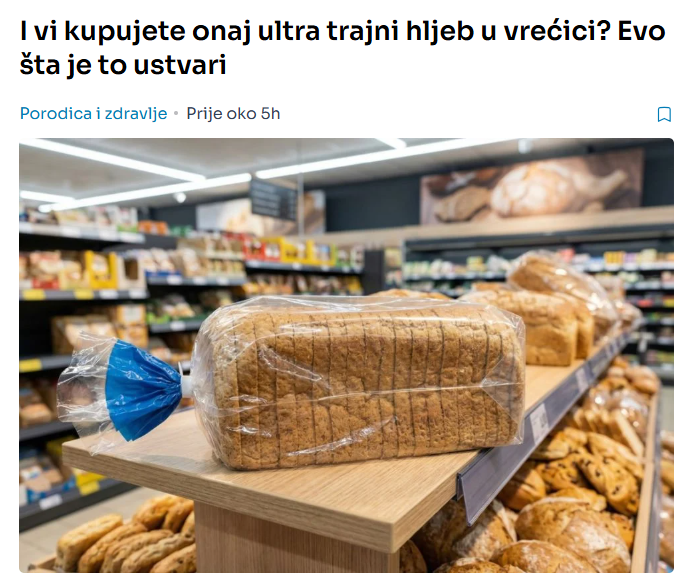 I vi kupujete onaj ultra trajni hljeb u vrećici? Evo šta je to ustvari