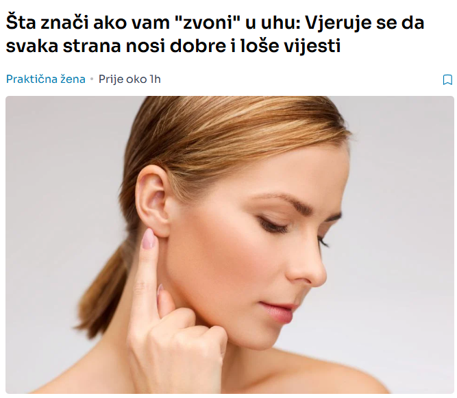 Šta znači ako vam “zvoni” u uhu: Vjeruje se da svaka strana nosi dobre i loše vijesti