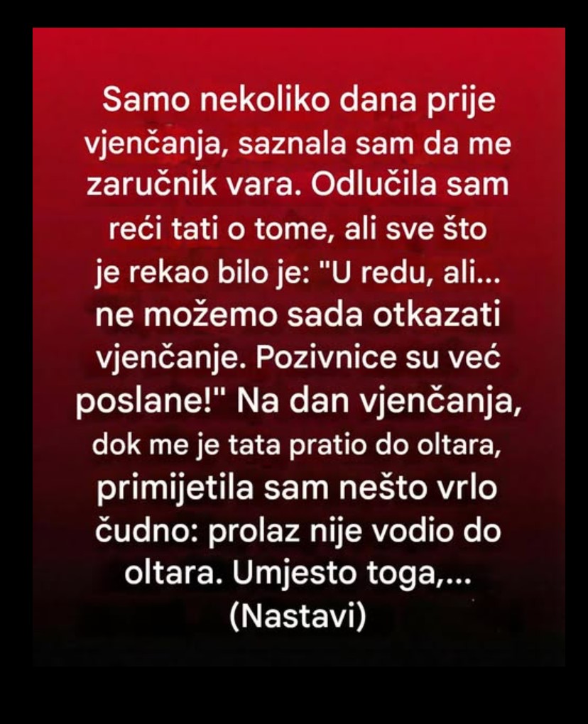 Na dan vjenčanja izabrala sam druga vrata i započela novi život