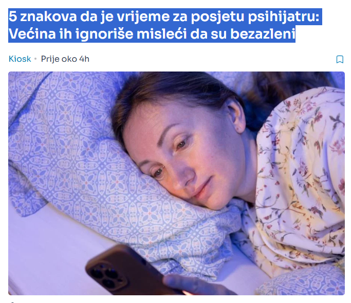 5 znakova da je vrijeme za posjetu psihijatru: Većina ih ignoriše misleći da su bezazleni