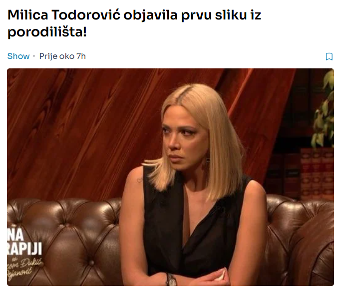 Milica Todorović objavila prvu sliku iz porodilišta!
