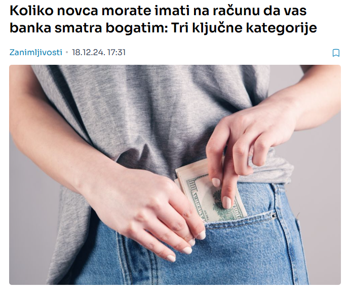 Koliko novca morate imati na računu da vas banka smatra bogatim: Tri ključne kategorije