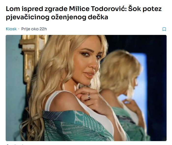 Lom ispred zgrade Milice Todorović: Šok potez pjevačicinog oženjenog dečka