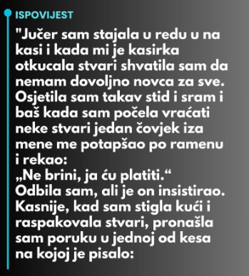 “Jučer sam stajala u redu u na kasi…”