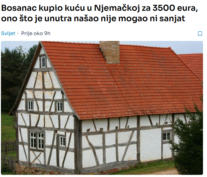 Bosanac kupio kuću u Njemačkoj za 3500 eura, ono što je unutra našao nije mogao ni sanjat