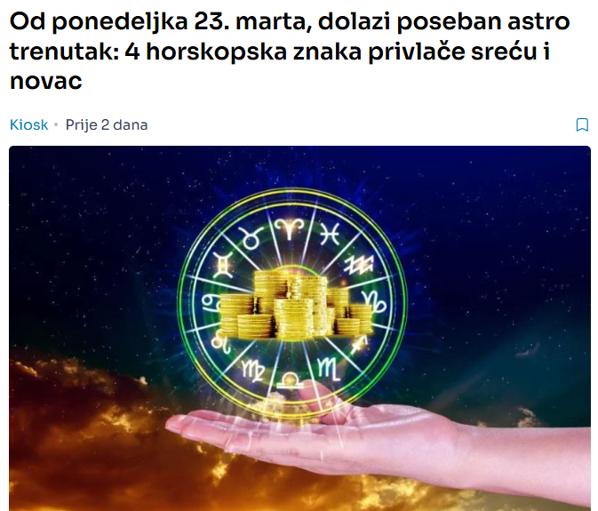 Od ponedeljka 23. marta, dolazi poseban astro trenutak: 4 horskopska znaka privlače sreću i novac