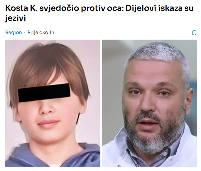 Kosta K. svjedočio protiv oca: Dijelovi iskaza su jezivi