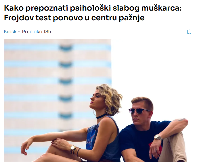 Kako prepoznati psihološki slabog muškarca: Frojdov test ponovo u centru pažnje
