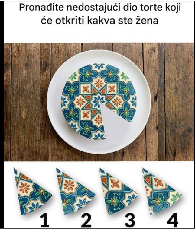 Test ličnosti sa tortom: Izaberite parče koje se uklapa i saznajte šta otkriva o vašem karakteru