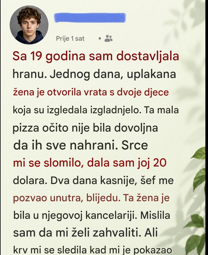 Jedno malo dobro delo pretvorilo se u trenutak koji nikada nisam mogla predvideti