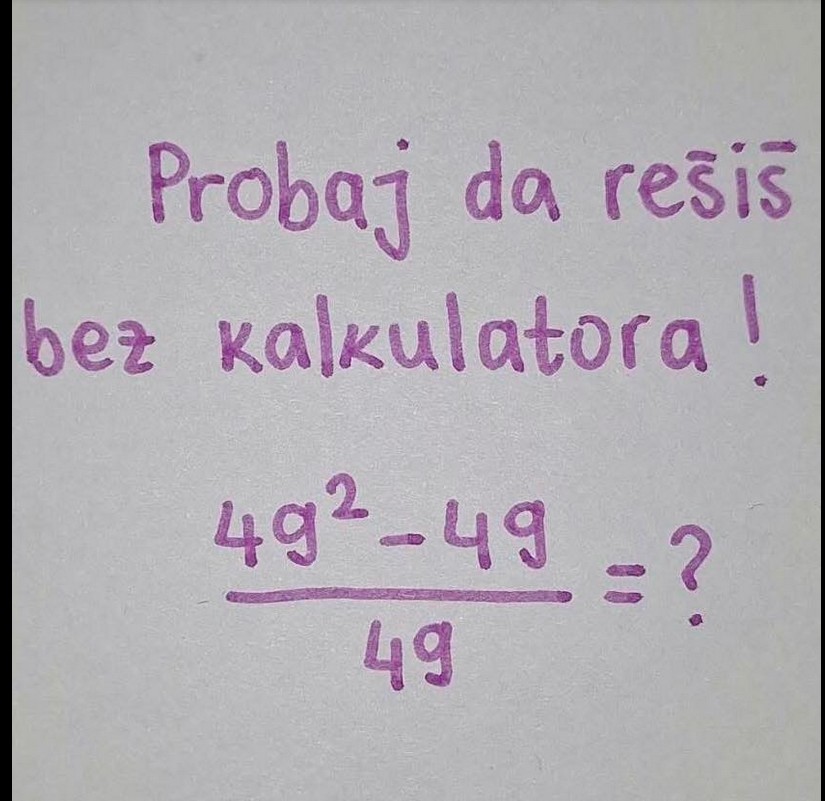 Pokušajte riješiti bez kalkulatora: Matematički zadatak koji je zbunio internet
