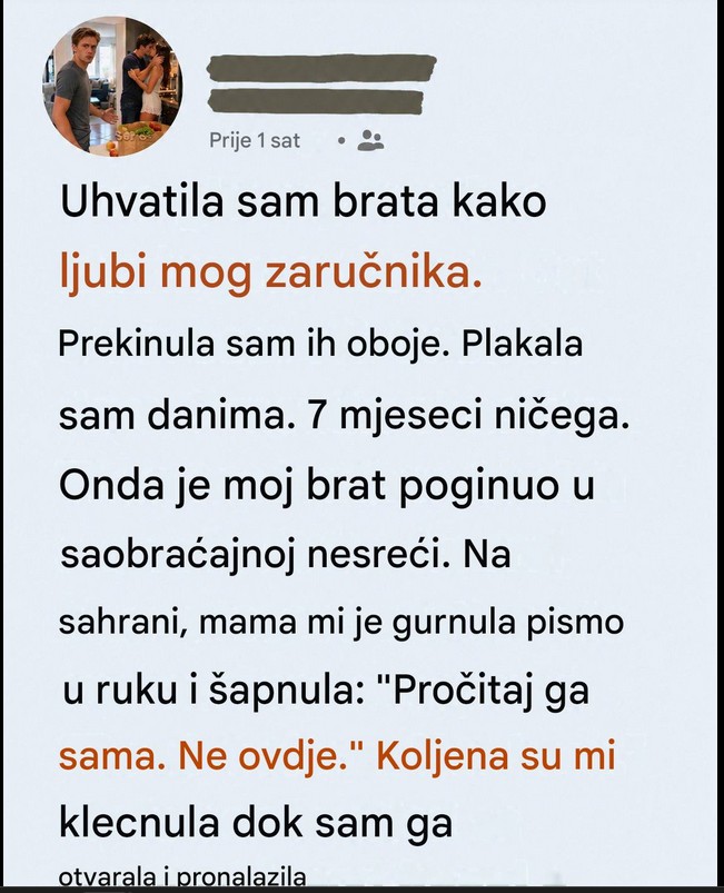 Bolno saznanje nakon tragedije: Uhvatio sam brata kako mi ljubi verenicu, a na njegovoj sahrani saznao sam surovu istinu