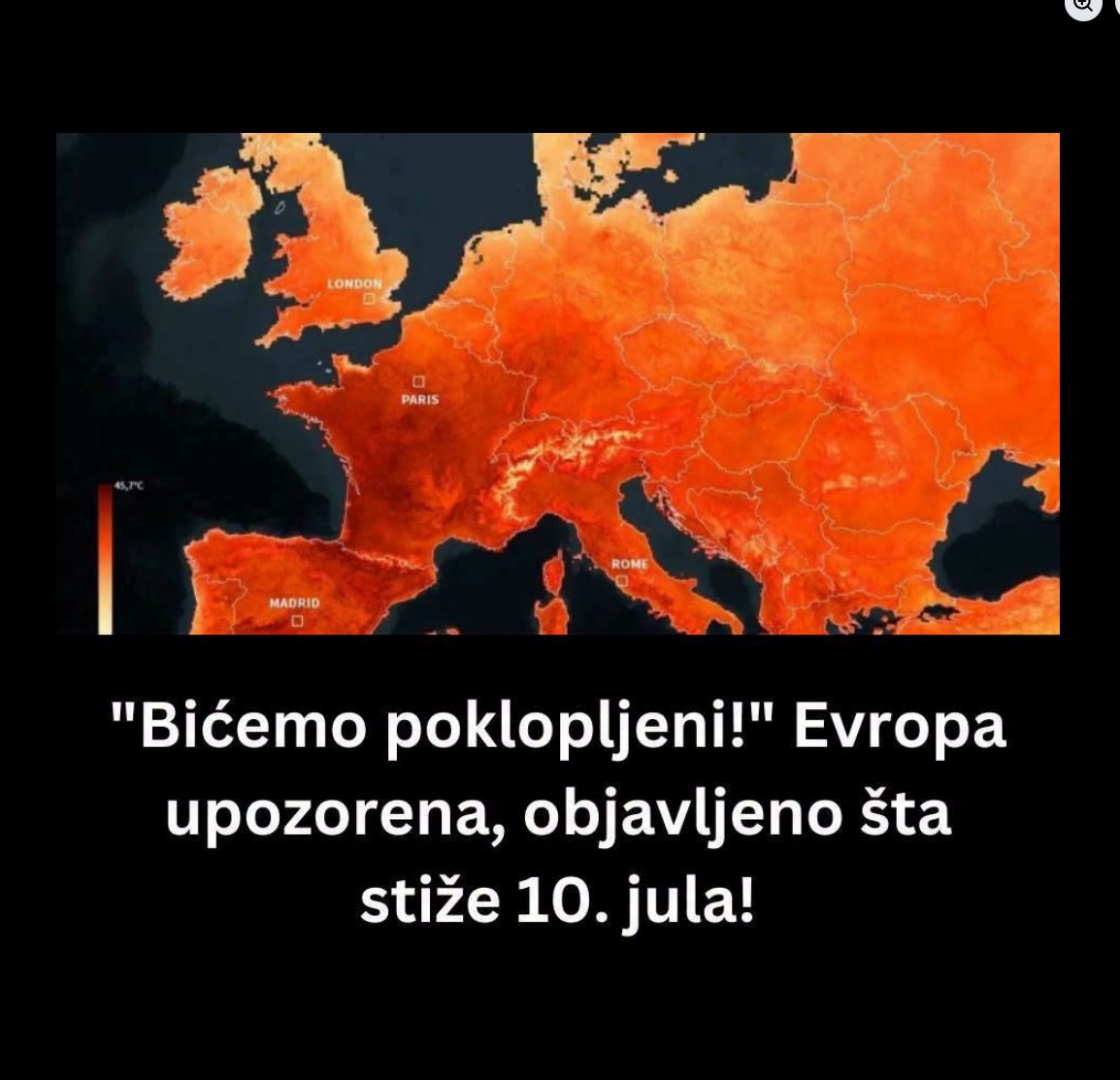 Evropi prijeti novi toplotni udar: Meteorolozi upozoravaju na ekstremne temperature od 10. jula