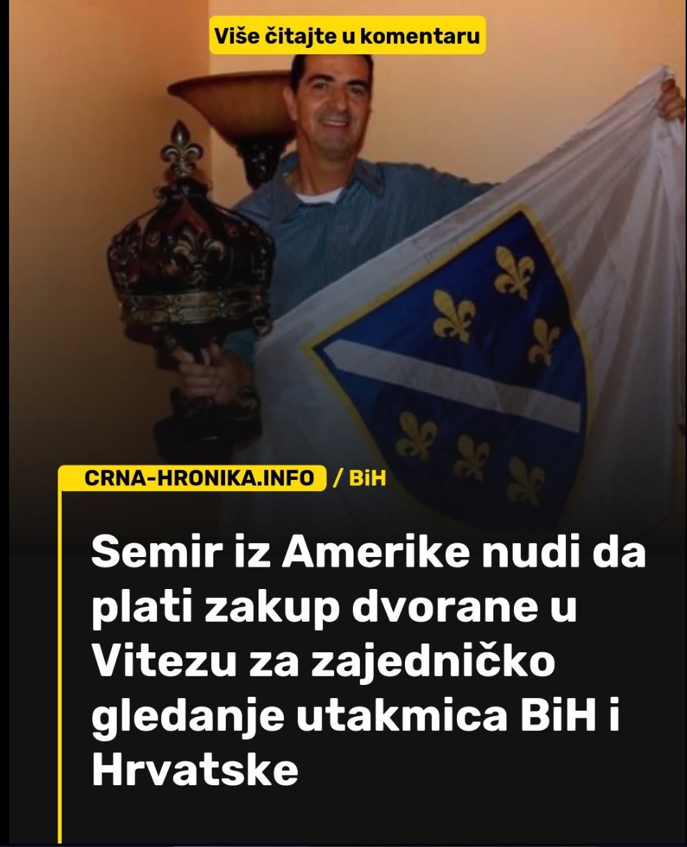 Semir iz Amerike pokazuje veliko srce: Finansira zakup dvorane u Vitezu za zajedničko navijanje