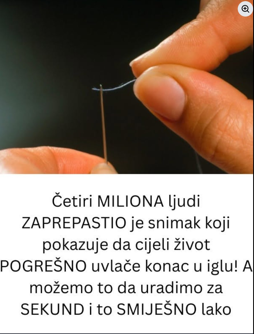 Četiri miliona ljudi u neverici: Ovo je trik za uvlačenje konca u iglu za samo jednu sekundu
