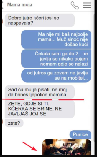 KĆERKA MI JE U SUZAMA JAVILA DA JOJ SE MUŽ NE JAVLJA, ODMAH SAM MU NAPISALA PORUKU: Poslao mi je SLIKU, kad sam vidjela gdje je, POZLILO MI