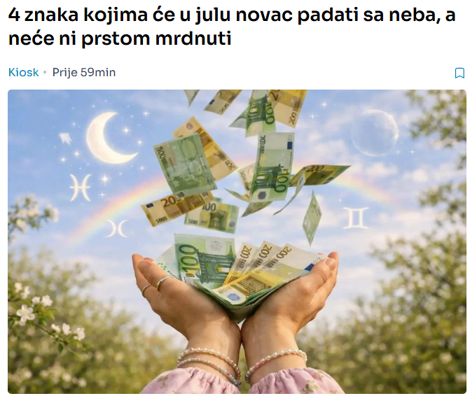 4 znaka kojima će u julu novac padati sa neba, a neće ni prstom mrdnuti