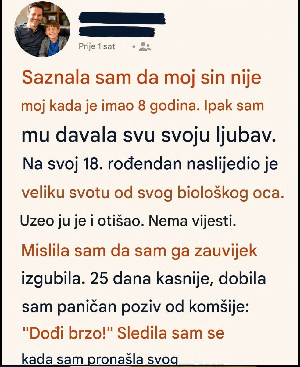Saznao sam da sin nije moj kada je imao 8 godina — 18 godina kasnije, dokazao mi je da je porodica mnogo više od krvi