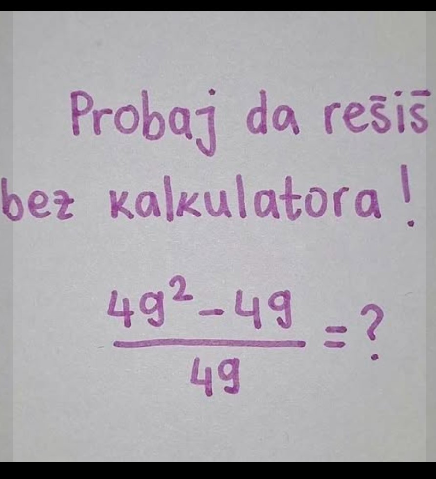 Matematička mozgalica koja je zbunila internet: Možete li riješiti ovaj zadatak bez kalkulatora?