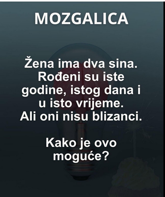 Logička mozgalica koja je zbunila mnoge: Rešenje zagonetke o dva sina