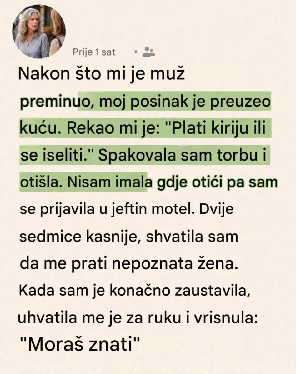 Dobrota se uvek vraća: Nakon muževe smrti pastorak me je izbacio na ulicu bez ičega, a onda je nepoznata žena koja me je pratila otkrila istinu