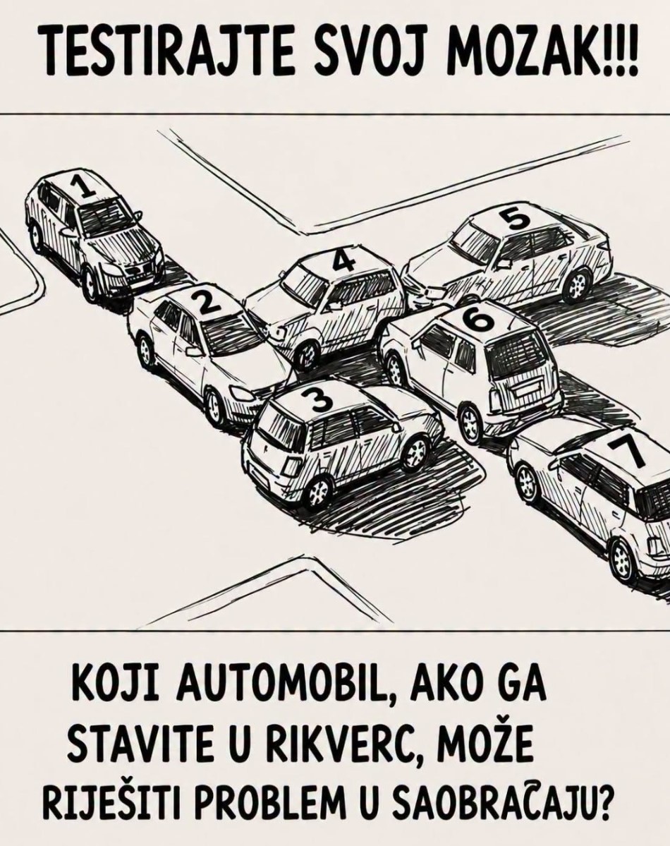 TEST MOZGA: Samo jedan automobil može rešiti saobraćajni zastoj! Možete li pogoditi koji?