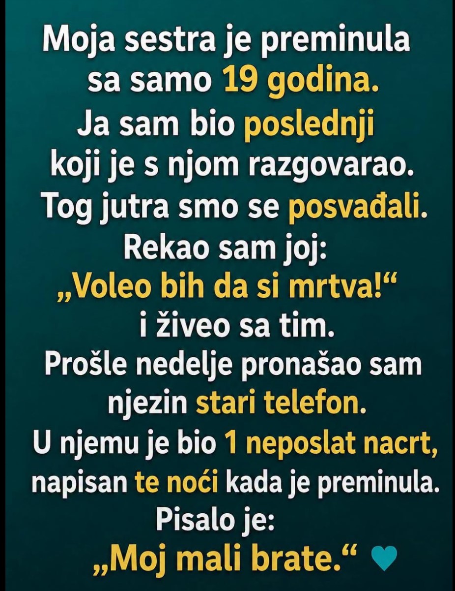 Poruka koju nikada nije poslala: Devet godina života sa grižom savesti i istina koja je promenila sve