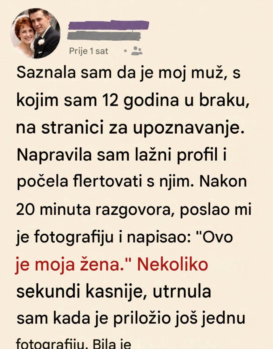 Pokušala sam da uhvatim muža u prevari, ali me je saznanje potpuno slomilo