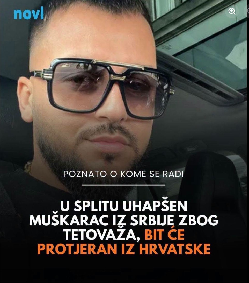 SKANDAL U SPLITU: Uhapšen srbijanski influenser zbog četničkih tetovaža, slijedi mu hitno protjerivanje iz Hrvatske!SKANDAL U SPLITU: Uhapšen srbijanski influenser zbog četničkih tetovaža, slijedi mu hitno protjerivanje iz Hrvatske!