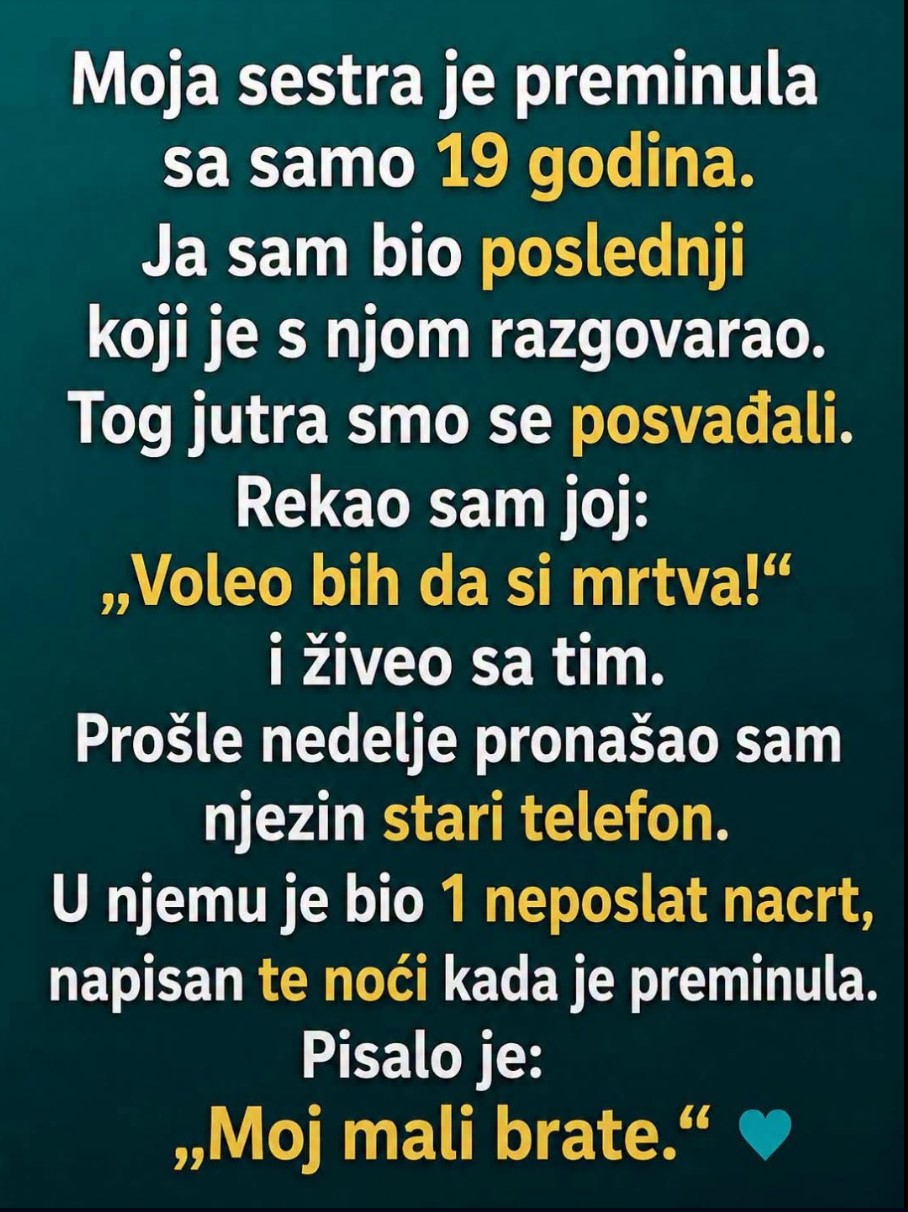 Poruka koju nikada nije poslala: Devet godina sam živio sa grižom savjesti, a onda sam otkrio istinu koja mi je promijenila život