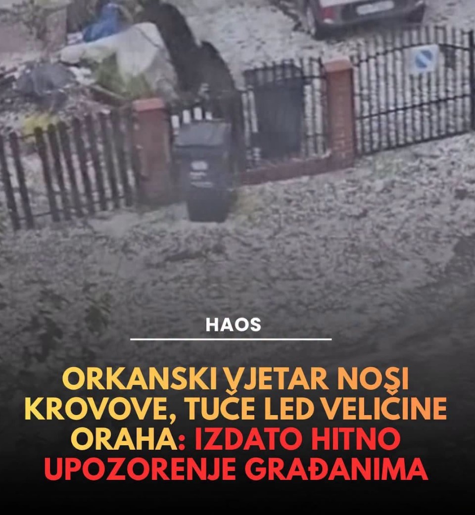 Hitno upozorenje meteorologa: Orkanski vjetar nosi krovove, tuča veličine oraha prijeti regiji