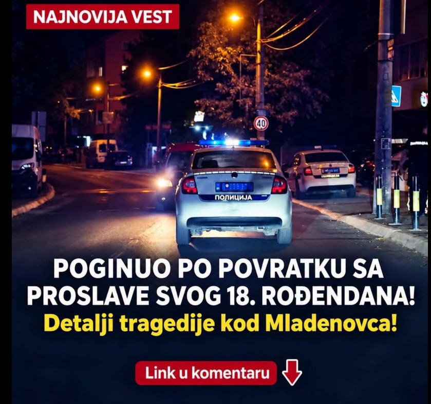 TRAGEDIJA KOD MLADENOVCA: Osamnaestogodišnjak poginuo nakon povratka sa proslave rođendana