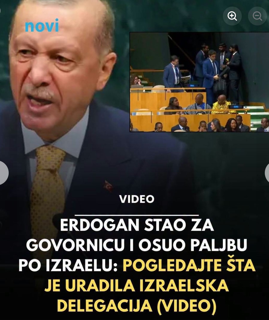 Erdogan stao za govornicu i osuo paljbu po Izraelu: Pogledajte šta je uradila izraelska delegacija
