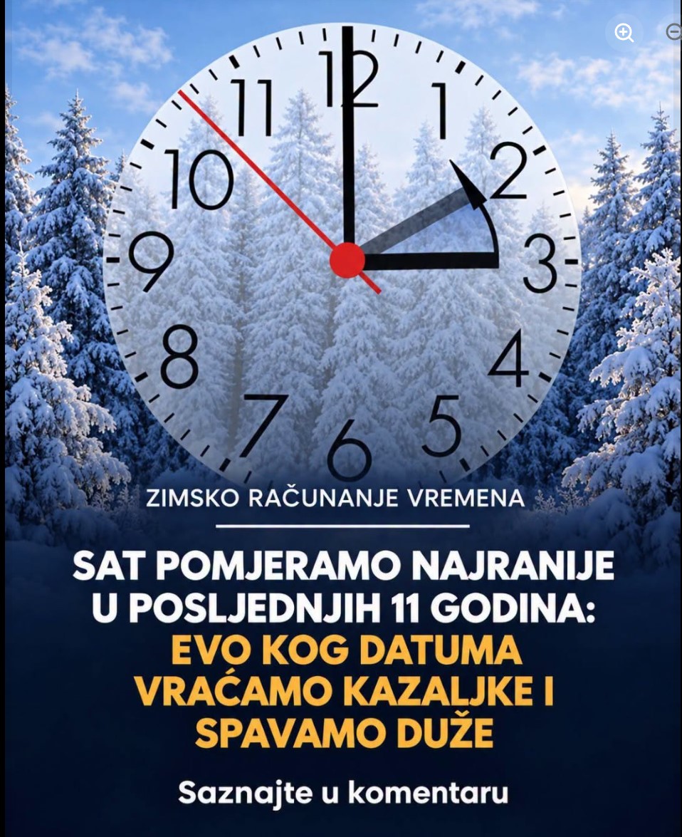 Zimsko računanje vremena 2026: Vraćanje kazaljki stiže na najraniji mogući datum