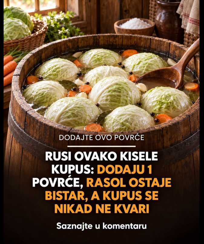 Ruski trik za kiseli kupus: Dodatak koji garantuje bistar rasol i savršen ukus