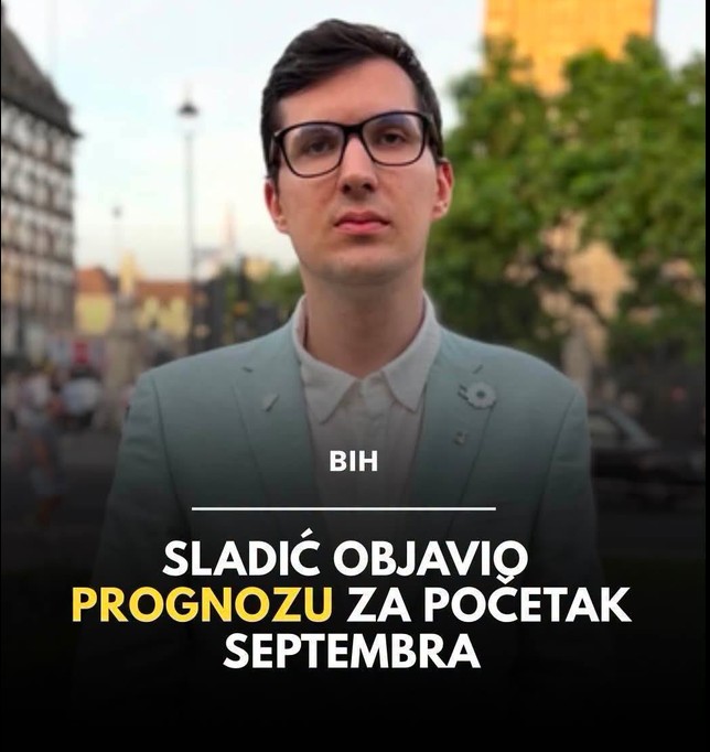 Sladić objavio prognozu za početak septembra
