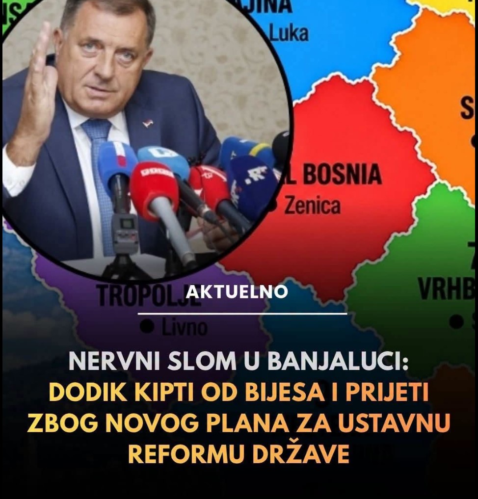 Nervni slom u Banjaluci: Dodik kipti od bijesa i prijeti zbog novog plana za ustavnu reformu države