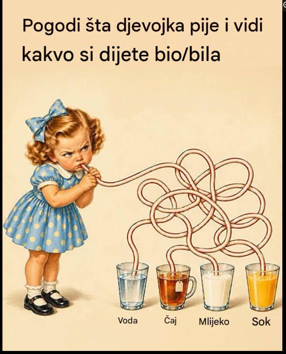Šta devojčica pije na slici? Izaberite čašu i otkrijte kakvo ste dete bili