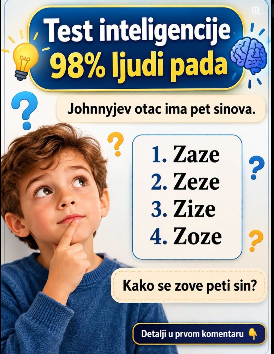 Jednostavna mozgalica koja je zbunila hiljade ljudi: Znate li kako se zove peti sin?
