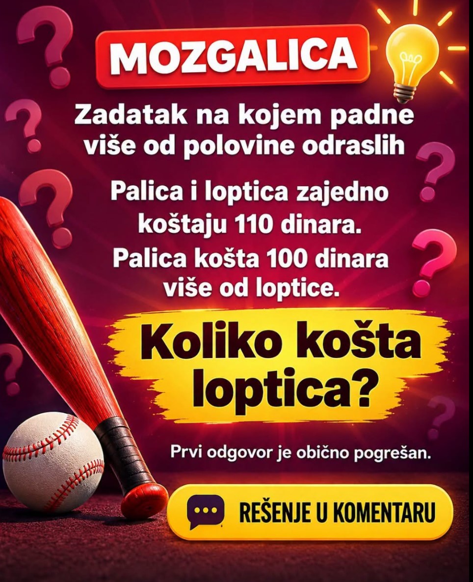 Ovaj jednostavan matematički zadatak zbunjuje mnoge: Možete li ga rešiti iz prvog pokušaja?