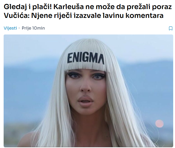 Gledaj i plači! Karleuša ne može da prežali poraz Vučića: Njene riječi izazvale lavinu komentara